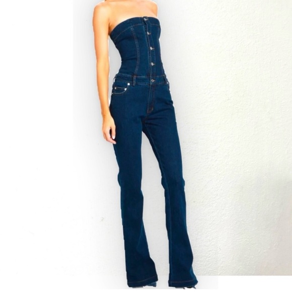 SER.O.YA's Strapless Denim Jumpsuit. Size Small. NWT - Picture 2 of 9